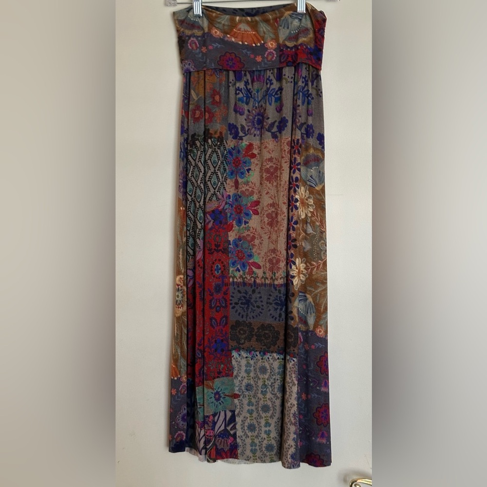 NATURAL LIFE Colorful Patchwork Maxi Skirt Size Small Never Worn